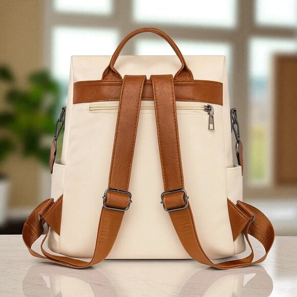 🆕️Sustainable Style: Chic Vegan Leather Backpack with Artisanal Craftsmanship - Picture 6 of 14